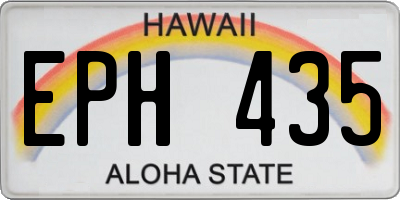HI license plate EPH435