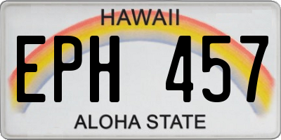 HI license plate EPH457