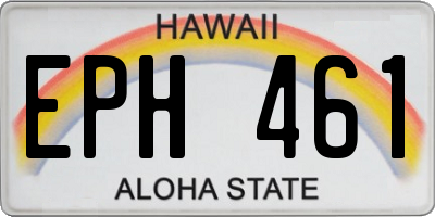 HI license plate EPH461