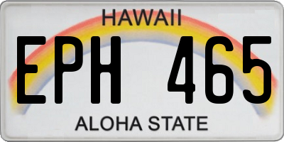 HI license plate EPH465
