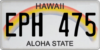 HI license plate EPH475