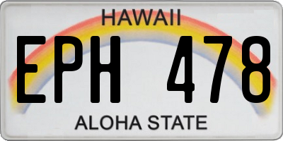 HI license plate EPH478