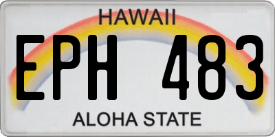HI license plate EPH483
