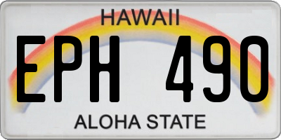 HI license plate EPH490