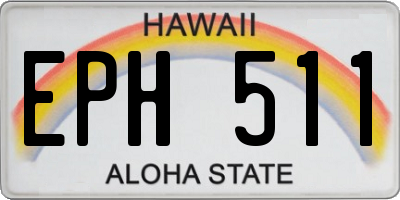 HI license plate EPH511