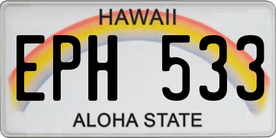 HI license plate EPH533