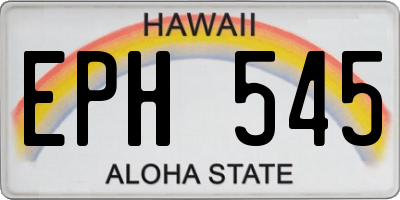 HI license plate EPH545