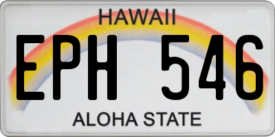 HI license plate EPH546
