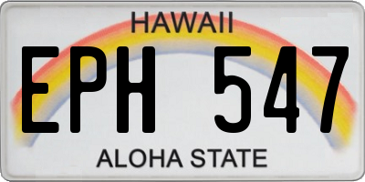 HI license plate EPH547