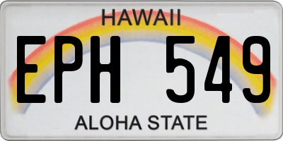HI license plate EPH549