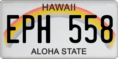 HI license plate EPH558