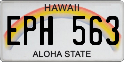 HI license plate EPH563