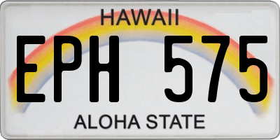 HI license plate EPH575