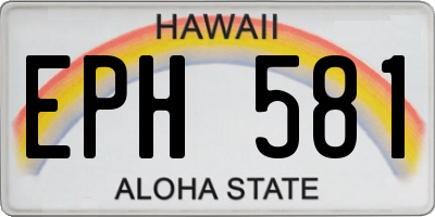 HI license plate EPH581