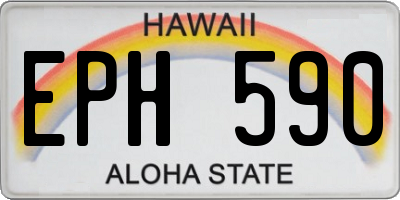 HI license plate EPH590
