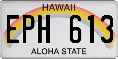 HI license plate EPH613