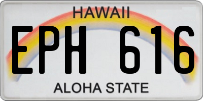 HI license plate EPH616