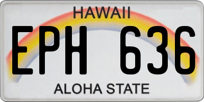 HI license plate EPH636