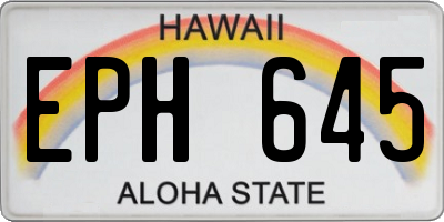 HI license plate EPH645
