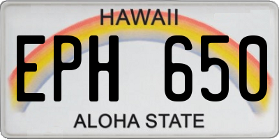 HI license plate EPH650