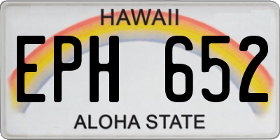 HI license plate EPH652