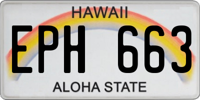 HI license plate EPH663