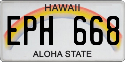 HI license plate EPH668