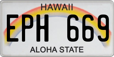 HI license plate EPH669