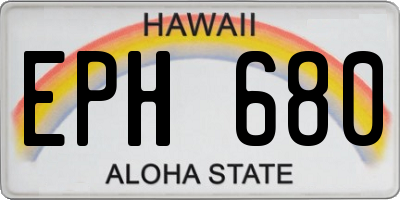 HI license plate EPH680