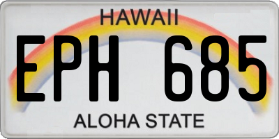 HI license plate EPH685