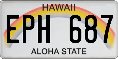HI license plate EPH687