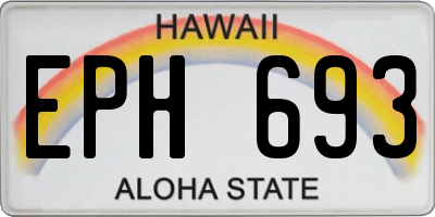 HI license plate EPH693