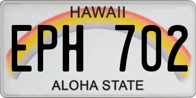 HI license plate EPH702