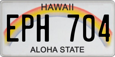 HI license plate EPH704