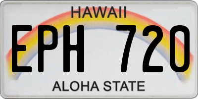 HI license plate EPH720