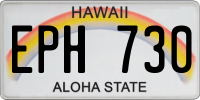 HI license plate EPH730