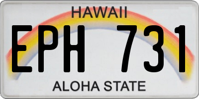 HI license plate EPH731