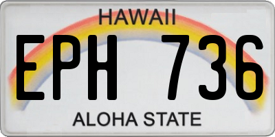 HI license plate EPH736