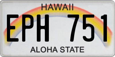 HI license plate EPH751