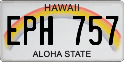 HI license plate EPH757