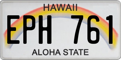 HI license plate EPH761