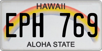 HI license plate EPH769