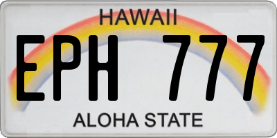 HI license plate EPH777