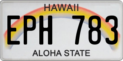 HI license plate EPH783