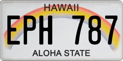 HI license plate EPH787