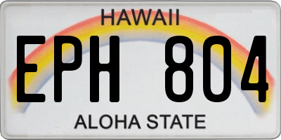 HI license plate EPH804