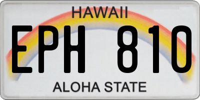HI license plate EPH810