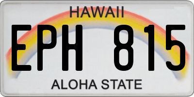 HI license plate EPH815