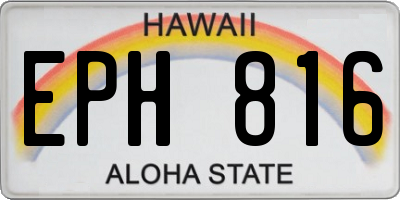 HI license plate EPH816