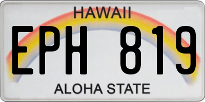 HI license plate EPH819